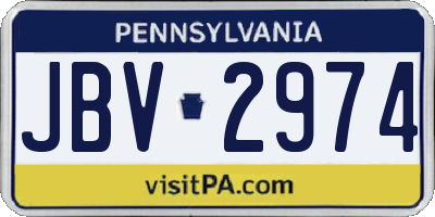 PA license plate JBV2974