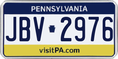 PA license plate JBV2976