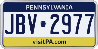PA license plate JBV2977