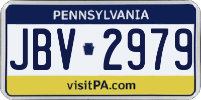 PA license plate JBV2979