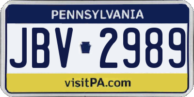 PA license plate JBV2989