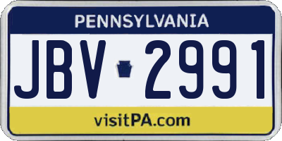 PA license plate JBV2991