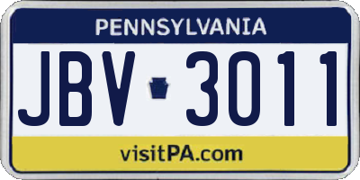 PA license plate JBV3011
