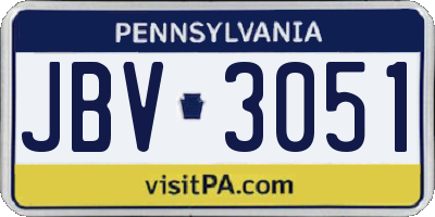 PA license plate JBV3051