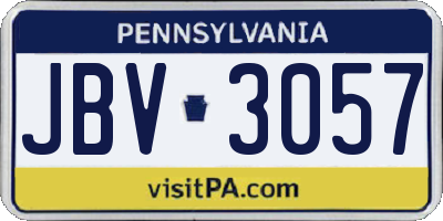 PA license plate JBV3057