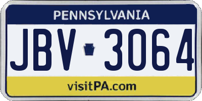PA license plate JBV3064