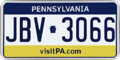 PA license plate JBV3066