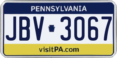PA license plate JBV3067