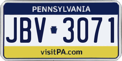 PA license plate JBV3071