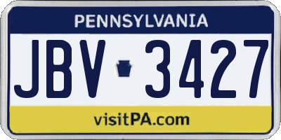 PA license plate JBV3427