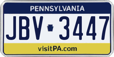 PA license plate JBV3447