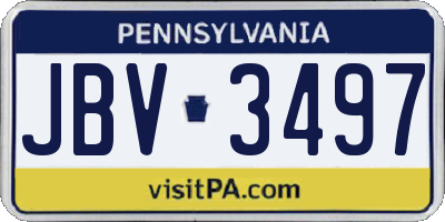 PA license plate JBV3497