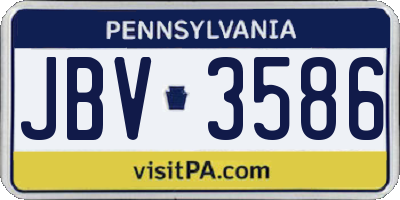 PA license plate JBV3586