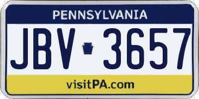 PA license plate JBV3657
