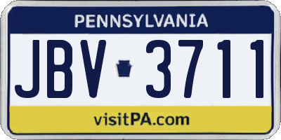 PA license plate JBV3711