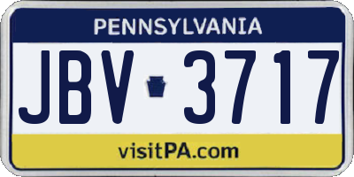 PA license plate JBV3717