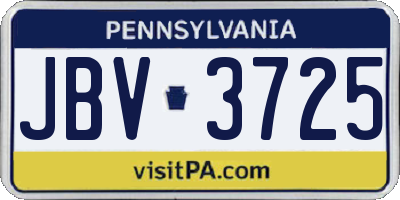 PA license plate JBV3725