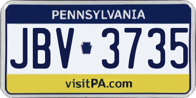 PA license plate JBV3735