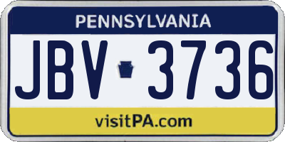 PA license plate JBV3736