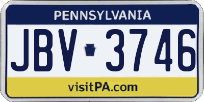 PA license plate JBV3746