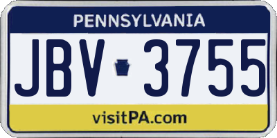 PA license plate JBV3755