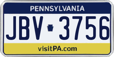 PA license plate JBV3756