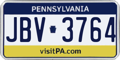 PA license plate JBV3764