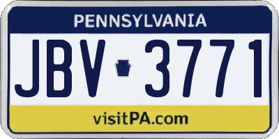 PA license plate JBV3771