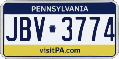 PA license plate JBV3774