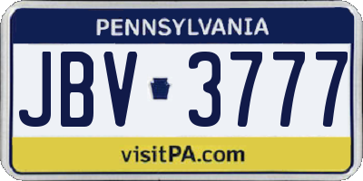 PA license plate JBV3777