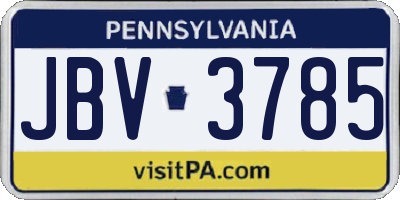 PA license plate JBV3785