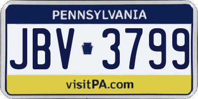 PA license plate JBV3799