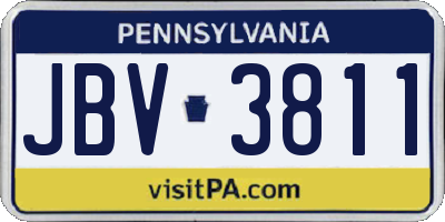 PA license plate JBV3811