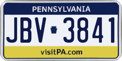 PA license plate JBV3841