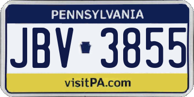 PA license plate JBV3855