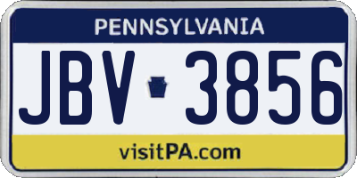 PA license plate JBV3856