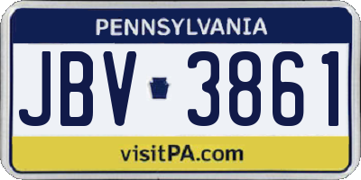 PA license plate JBV3861