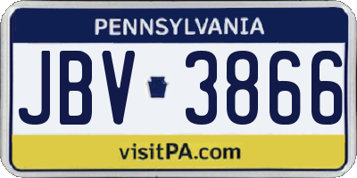 PA license plate JBV3866