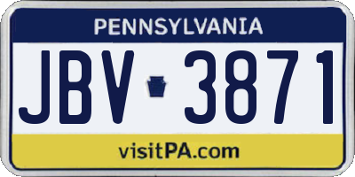 PA license plate JBV3871