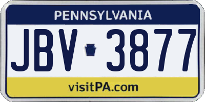 PA license plate JBV3877
