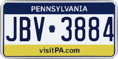PA license plate JBV3884