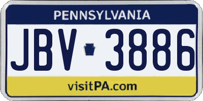 PA license plate JBV3886