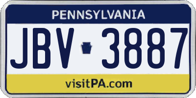 PA license plate JBV3887