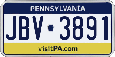 PA license plate JBV3891