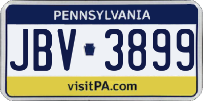 PA license plate JBV3899