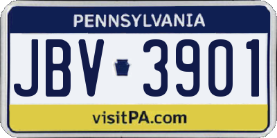 PA license plate JBV3901
