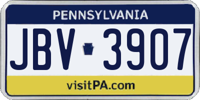 PA license plate JBV3907