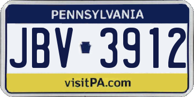 PA license plate JBV3912