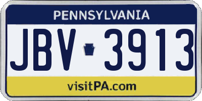 PA license plate JBV3913