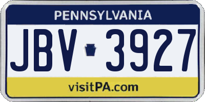 PA license plate JBV3927